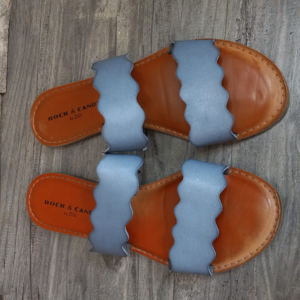 ROCK & CANDY  by ZIGI Women's Sandals/ Slides Blue Sz 8.5